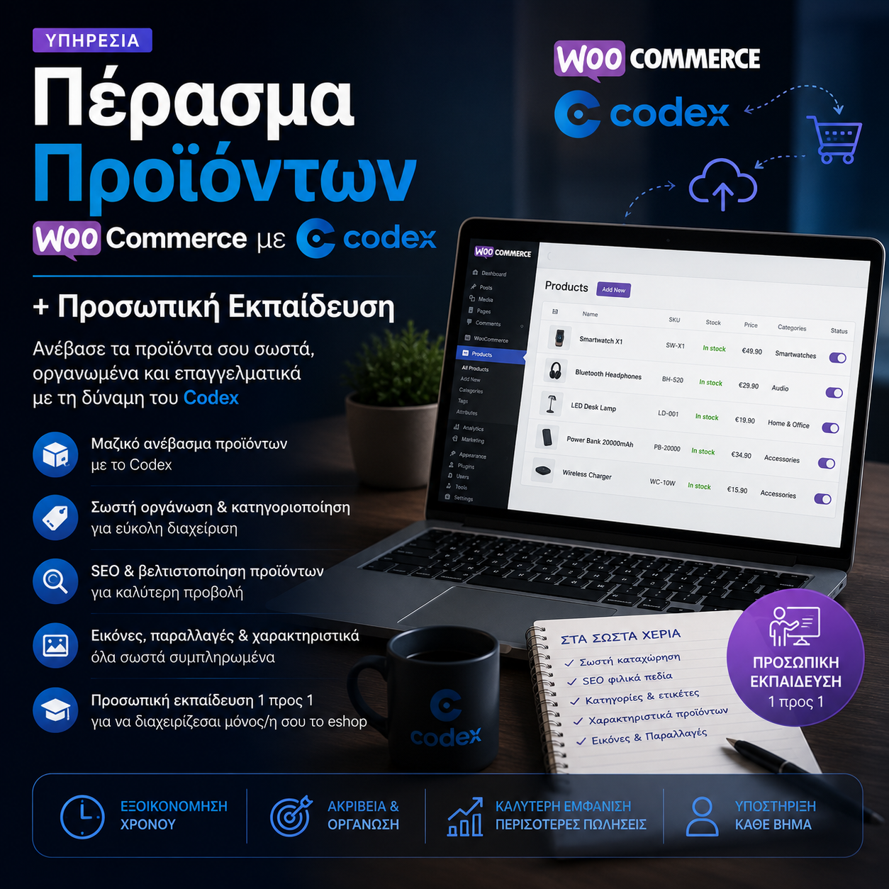 Πέρασμα Προϊόντων WooCommerce με Codex + Προσωπική Εκπαίδευση